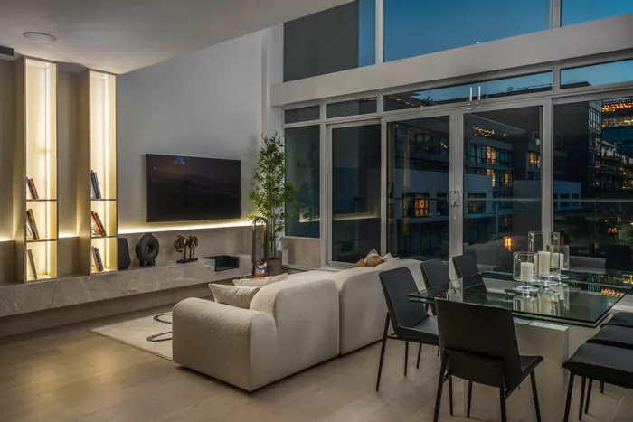 Flash lit living room