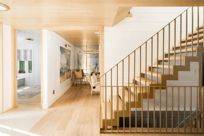 Flash lit staircase and hallway
