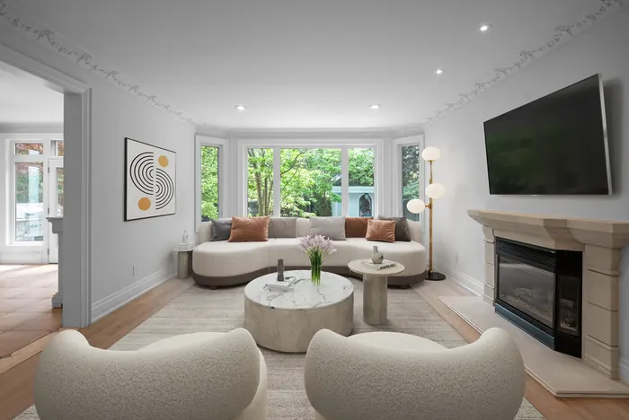 Virtually staged living room